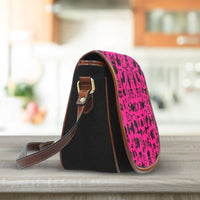 Load image into Gallery viewer, Designs by MyUtopia Shout Out:Cats all over print Canvas Saddlebag Style Crossbody Purse Pink

