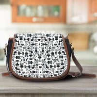 Load image into Gallery viewer, Designs by MyUtopia Shout Out:Cats All Over Print Canvas Saddlebag Style Crossbody Purse
