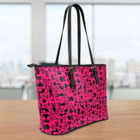 Load image into Gallery viewer, Designs by MyUtopia Shout Out:Cats All Over Print Faux Leather Totebag Purse Pink
