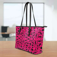 Load image into Gallery viewer, Designs by MyUtopia Shout Out:Cats All Over Print Faux Leather Totebag Purse Pink
