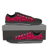 Load image into Gallery viewer, Designs by MyUtopia Shout Out:Cats in Pink Collage Low Top Canvas Sneakers,Men&#39;s / Men US8 (EU40) / Black/Pink,Lowtop Shoes
