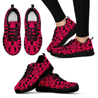 Load image into Gallery viewer, Designs by MyUtopia Shout Out:Cats in Pink Collage Running Shoes,Womens / Womens US5 (EU35) / Black/Pink,Running Shoes
