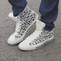 Load image into Gallery viewer, Designs by MyUtopia Shout Out:Cats in White Collage Canvas High Top Shoes,Men&#39;s / Men&#39;s US 8 (EU40) / Black/White,High Top Sneakers
