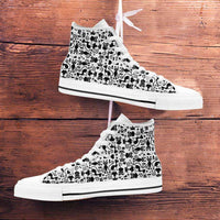 Load image into Gallery viewer, Designs by MyUtopia Shout Out:Cats in White Collage Canvas High Top Shoes
