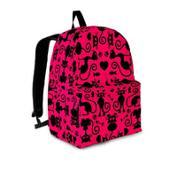 Load image into Gallery viewer, Designs by MyUtopia Shout Out:Cats Pink Backpack,Large (18 x 14 x 8 inches) / Adult (Ages 13+) / Pink/Black,Backpacks
