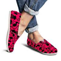 Load image into Gallery viewer, Designs by MyUtopia Shout Out:Cats Pink Casual Canvas Slip on Shoes Women&#39;s Flats,US6 (EU36) / Black/Pink,Slip on Flats
