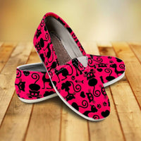 Load image into Gallery viewer, Designs by MyUtopia Shout Out:Cats Pink Casual Canvas Slip on Shoes Women&#39;s Flats
