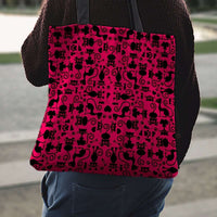 Load image into Gallery viewer, Designs by MyUtopia Shout Out:Cats Pink Fabric Totebag Reusable Shopping Tote
