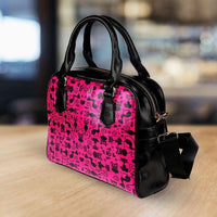 Load image into Gallery viewer, Designs by MyUtopia Shout Out:Cats Pink Faux Leather Handbag with Shoulder Strap
