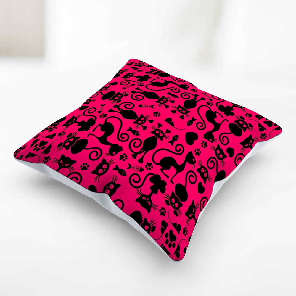 Designs by MyUtopia Shout Out:Cats Pink Pillowcase
