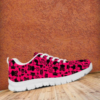 Load image into Gallery viewer, Designs by MyUtopia Shout Out:Cats Pink Running Shoes -White
