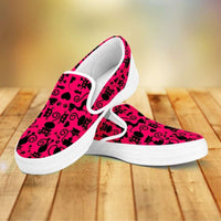 Load image into Gallery viewer, Designs by MyUtopia Shout Out:Cats Pink Slip-on Shoes,Women&#39;s / Women&#39;s US6 (EU36) / Pink,Slip on sneakers
