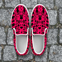 Load image into Gallery viewer, Designs by MyUtopia Shout Out:Cats Pink Slip-on Shoes
