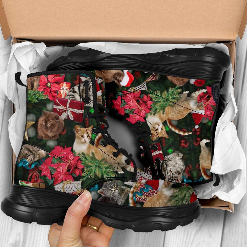 Designs by MyUtopia Shout Out:Cats Playing with The Christmas Tree Sneaker Boots