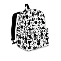 Load image into Gallery viewer, Designs by MyUtopia Shout Out:Cats White Backpack,Large (18 x 14 x 8 inches) / Adult (Ages 13+) / White/Black,Backpacks
