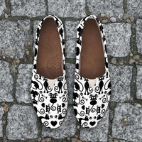 Load image into Gallery viewer, Designs by MyUtopia Shout Out:Cats White Casual Canvas Slip on Shoes Women&#39;s Flats
