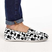 Load image into Gallery viewer, Designs by MyUtopia Shout Out:Cats White Casual Canvas Slip on Shoes Women&#39;s Flats
