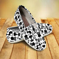 Load image into Gallery viewer, Designs by MyUtopia Shout Out:Cats White Casual Canvas Slip on Shoes Women&#39;s Flats
