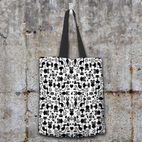 Load image into Gallery viewer, Designs by MyUtopia Shout Out:Cats White Fabric Totebag Reusable Shopping Tote
