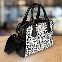 Load image into Gallery viewer, Designs by MyUtopia Shout Out:Cats White Faux Leather Handbag with Shoulder Strap

