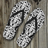 Load image into Gallery viewer, Designs by MyUtopia Shout Out:Cats White Flip-Flops
