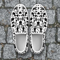 Load image into Gallery viewer, Designs by MyUtopia Shout Out:Cats White Slip-on Shoes
