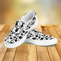 Load image into Gallery viewer, Designs by MyUtopia Shout Out:Cats White Slip-on Shoes
