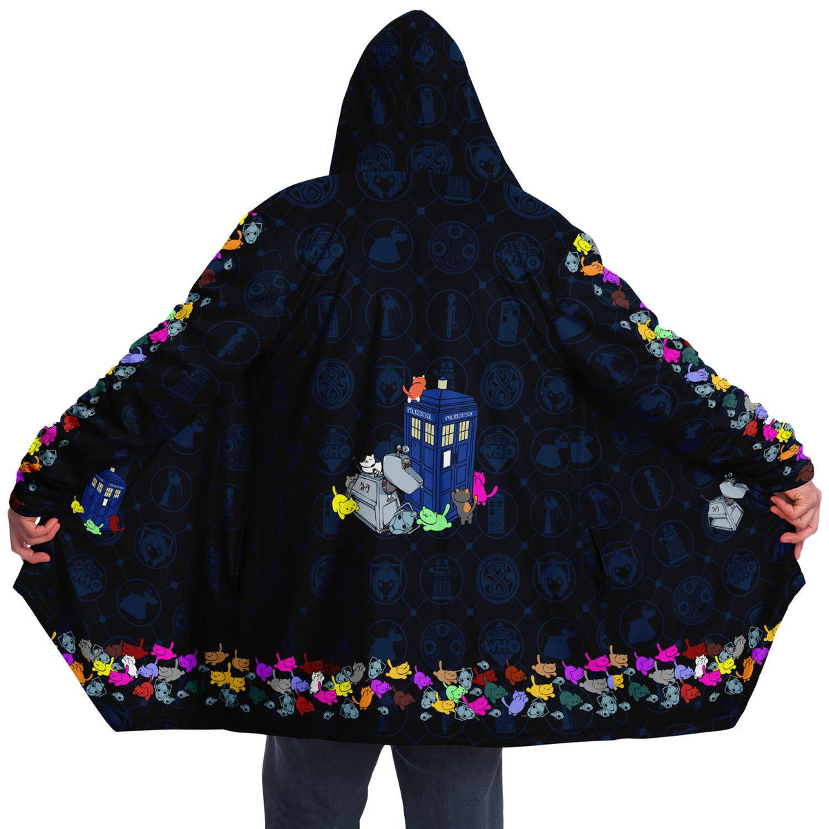 Neko's Playing with the TARDIS Inspired by Doctor Who Fleece Lined Cloak