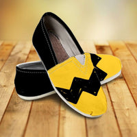 Load image into Gallery viewer, Designs by MyUtopia Shout Out:Charlie Casual Canvas Slip on Shoes Women&#39;s Flats,Ladies US6 (EU36) / Black/Yellow,Slip on Flats
