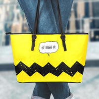 Load image into Gallery viewer, Designs by MyUtopia Shout Out:Charlie Faux Leather Totebag Purse,Large (11 x 17 x 6) / Black/Yellow,tote bag purse
