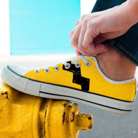Load image into Gallery viewer, Designs by MyUtopia Shout Out:Charlie Low Cuts,Men&#39;s / Men&#39;s US8 (EU40) / Black/Yellow,Lowtop Shoes
