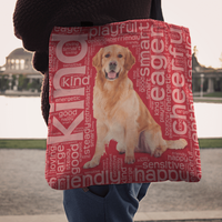 Load image into Gallery viewer, Designs by MyUtopia Shout Out:Cheerful Retriever Fabric Totebag Reusable Shopping Tote
