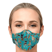 Load image into Gallery viewer, Designs by MyUtopia Shout Out:Chihuahua - Fitted Fabric Face Mask w. Adjustable Ear Loops
