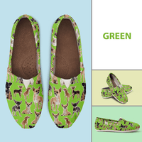 Load image into Gallery viewer, Designs by MyUtopia Shout Out:Chihuahua Casual Canvas Slip on Shoes Women&#39;s Flats,Green / Ladies US6 (EU36),Slip on Flats
