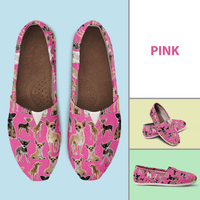 Load image into Gallery viewer, Designs by MyUtopia Shout Out:Chihuahua Casual Canvas Slip on Shoes Women&#39;s Flats,Pink / Ladies US6 (EU36),Slip on Flats

