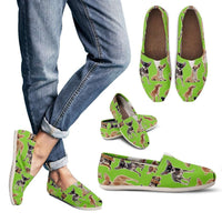 Load image into Gallery viewer, Designs by MyUtopia Shout Out:Chihuahua Collage Casual Canvas Slip on Shoes Women&#39;s Flats,Green / Ladies US6 (EU36),Slip on Flats
