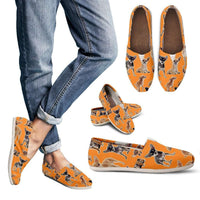 Load image into Gallery viewer, Designs by MyUtopia Shout Out:Chihuahua Collage Casual Canvas Slip on Shoes Women&#39;s Flats,Orange / Ladies US6 (EU36),Slip on Flats
