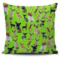 Load image into Gallery viewer, Designs by MyUtopia Shout Out:Chihuahua Collage Pillowcases,Green,Pillowcases
