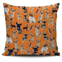 Load image into Gallery viewer, Designs by MyUtopia Shout Out:Chihuahua Collage Pillowcases,Orange,Pillowcases
