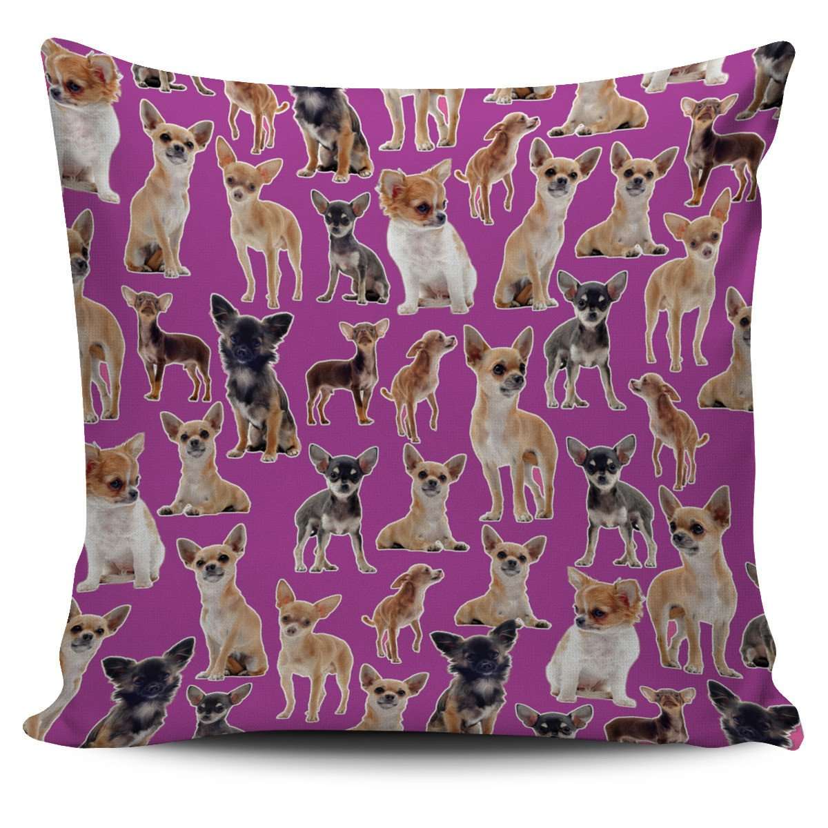 Designs by MyUtopia Shout Out:Chihuahua Collage Purple Pillowcase