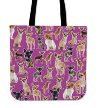 Load image into Gallery viewer, Designs by MyUtopia Shout Out:Chihuahua Collage Purple Totebag
