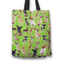 Load image into Gallery viewer, Designs by MyUtopia Shout Out:Chihuahua Collage Purple Totebag
