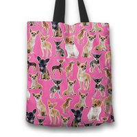 Load image into Gallery viewer, Designs by MyUtopia Shout Out:Chihuahua Collage Purple Totebag
