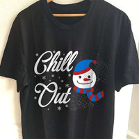 Load image into Gallery viewer, Designs by MyUtopia Shout Out:Chill Out Snowman - Adult Unisex T-Shirt
