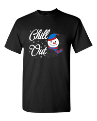 Load image into Gallery viewer, Designs by MyUtopia Shout Out:Chill Out Snowman - Adult Unisex T-Shirt,S / Black,Adult Unisex T-Shirt
