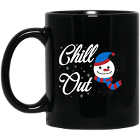 Load image into Gallery viewer, Designs by MyUtopia Shout Out:Chill Out Snowman - Ceramic Coffee Mug - Black,11 oz / Black,Ceramic Coffee Mug
