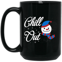 Load image into Gallery viewer, Designs by MyUtopia Shout Out:Chill Out Snowman - Ceramic Coffee Mug - Black,15 oz / Black,Ceramic Coffee Mug
