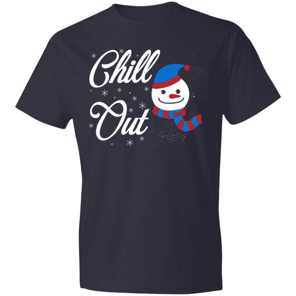 Designs by MyUtopia Shout Out:Chill Out Snowman - Lightweight Unisex T-Shirt,Navy / S,Adult Unisex T-Shirt
