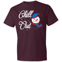 Load image into Gallery viewer, Designs by MyUtopia Shout Out:Chill Out Snowman - Lightweight Unisex T-Shirt,Maroon / S,Adult Unisex T-Shirt
