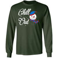 Load image into Gallery viewer, Designs by MyUtopia Shout Out:Chill Out Snowman - Ultra Cotton Long Sleeve T-Shirt,Forest Green / S,Long Sleeve T-Shirts

